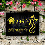 Personalised LED Ganesha and House Cutout Name Plate