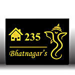 Personalised LED Ganesha and House Cutout Name Plate