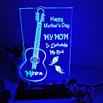 Personalised Mother's Day Guitar Blue LED Lamp