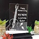 Personalised Mother's Day Guitar Blue LED Lamp