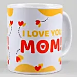 I love U Mom Heart Print Mug- Hand Delivery