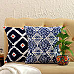 Beautiful Printed Cushion Covers And Money Plant