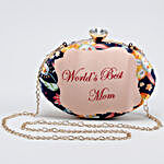 Floral Print World's Best Mom Clutch