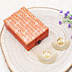 Crescent Earrings And Orange Jewellery Box