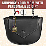 Personalised Love You Mom Charm Black Sling Bag