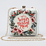World's Greatest Mom Floral Print Clutch