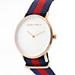 Classic Blue Red Strap Watch