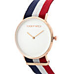 Classic Blue White Red Strap Watch