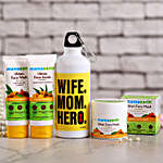 Wife Mom Hero Water Bottle & MamaEarth Skin Care Hamper