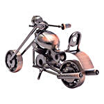 Antique Copper Toned Metal Motor Bike Showpiece