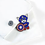 Captain America Themed Multicoloured Metal Lapel Pin