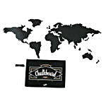 Chalkboard Map Of The World Black Poster