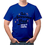 Personalised Father's Day Special Blue T-Shirt- Small