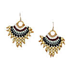 Colourful Gold Plated Tassel Earrings