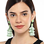 Cool Green Tassel Earrings