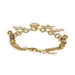 Gold Colour Plated Heart & Star Charm Bracelet