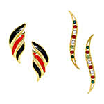 Set Of 2 Gold Polished Earrings