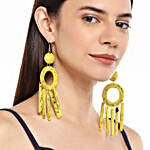 Yellow Resin Tassel Earrings