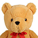 Mirada Brown Bear With Red Bow Soft Toy