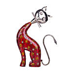 Red Handpainted Cat Shaped Showpiece