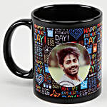 Personalised Fathers Day Black Mug