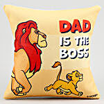 Disney Dad Is The Boss Printed Cushion