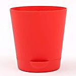 red self watering plastic pot