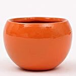 3 inches orange metal pot