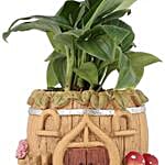 peace lily plant in resin pot 3 2 x 3 5 inch