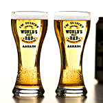 Personalised Worlds Best Dad Beer Glass Set Of 2