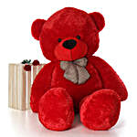 Adorable Red Teddy Bear With Neck Bow