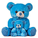 Cute Blue Mother & Baby Teddy Bear