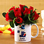 Red Roses In No 1 Dad In The World Mug