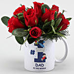 Red Roses In No 1 Dad In The World Mug