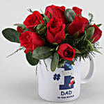 Red Roses In No 1 Dad In The World Mug