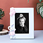 Personalised Pink Bunny Rabbit Vertical Photo Frame