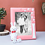 Personalised Pink Cute Bunny Rabbit Photo Frame