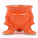 Orange Ceramic Planter 5 X 4 Inches