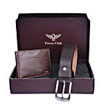 Special Leather Belt And Wallet Brown
