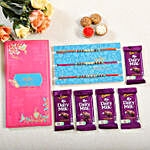 Set of 3 Sleek Pearl Rakhi and Cadbury Chocolates