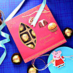 Peppa Pig Cute Rakhi & Assorted Chocolate Box