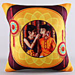 Bal Ganesha Rakhi & Personalised Photo Cushion