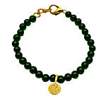 Gold Plated Om With Green Onyx Bracelet Rakhi