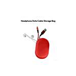 Oblong Earphones & Cable Pouch - Red