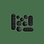 Rounded Clip-on Cable Sticker Black - Set of 9