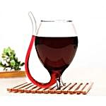 Wine Glass With Drinking Straw Tube- Set of 2