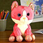 Mirada Dark Pink Cat With Glitter Eyes Soft Toy