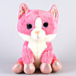 Mirada Dark Pink Cat With Glitter Eyes Soft Toy