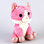 Mirada Dark Pink Cat With Glitter Eyes Soft Toy