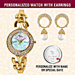 Personalised MOP Watch & Earrings Combo